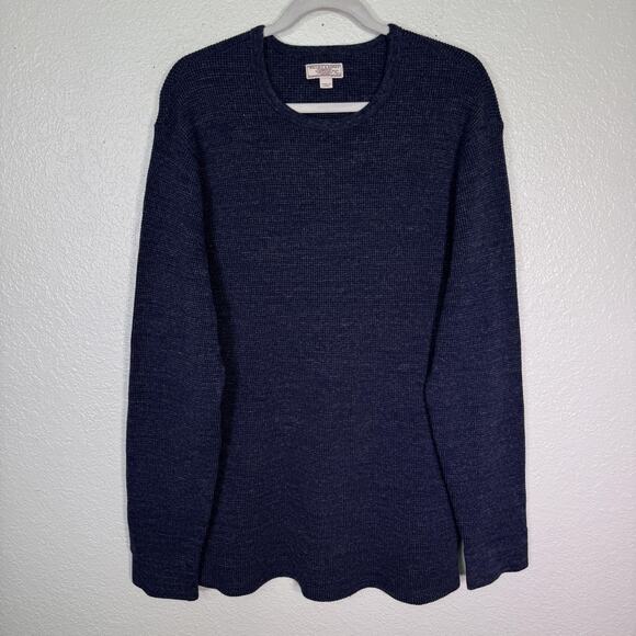 J.CREW Other - Wallace & Barnes J Crew Sweater Mens XL Waffle Knit Cotton Thermal Crewneck Blue